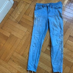 Mossimo High Rise Embroidered Super Skinny Jeans